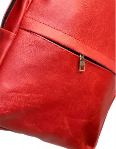 کوله چرمى قرمز - Image 4