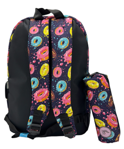 کوله با جامدادی دونات رنگی - Image 3