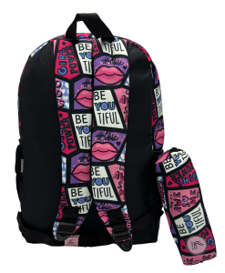 کوله با جامدادی استیکر لب - Image 3