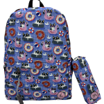 کوله با جامدادی دونات آبی